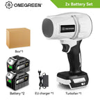 ONEGREEN Brushless 2000W Electric Turbo Blower Jet Fan 150000RPM Air Blower Violent Blowing Tool for Makita 18V Battery Pin