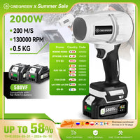ONEGREEN Brushless 2000W Electric Turbo Blower Jet Fan 150000RPM Air Blower Violent Blowing Tool for Makita 18V Battery Pin